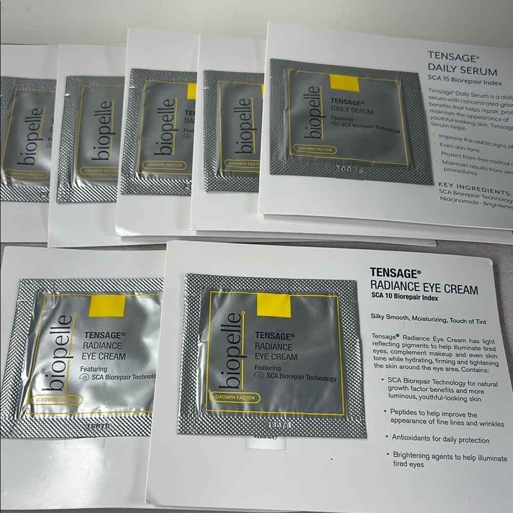 7 Biopelle Tensage Samples - Daily Serum and Radiance Eye Cream